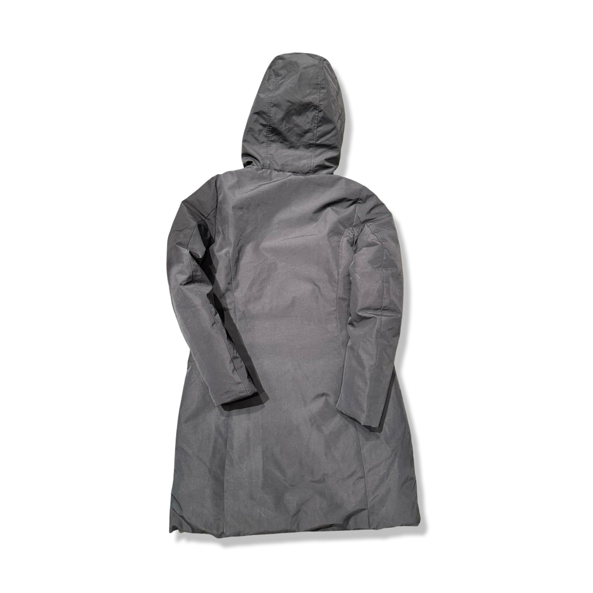Back view of a black Dolomite Karakorum women's hooded down jacket against a white background.