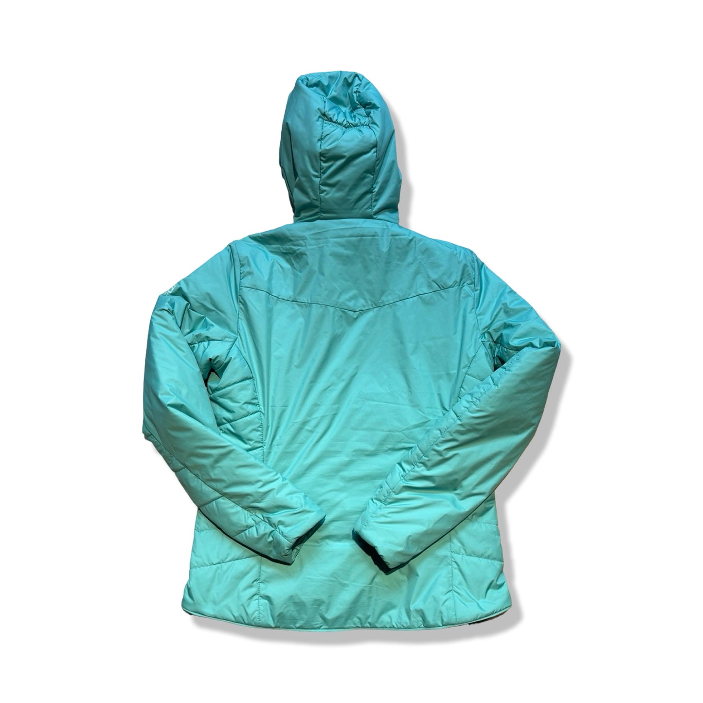 Baksidan av Salomon syntetjacka för dam i turkos.