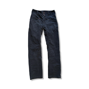 Blue women's corduroy trousers Elevenate Apres Cord in model XS, front view against a white background.