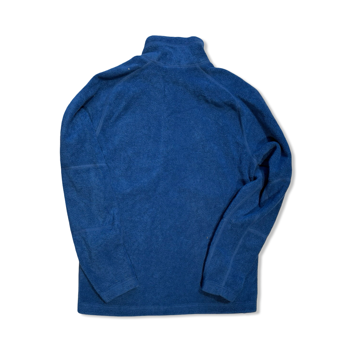 Blue Tierra men's fleece cardigan, back view against a white background.