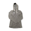 Grå fleecehoodie Bergans 1919 kollenwool lady jumper för dam med huva, fotograferad framifrån mot vit bakgrund.