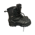 Black Salomon men's boots, side view against a white background.