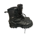 Black Salomon men's boots, side view against a white background.