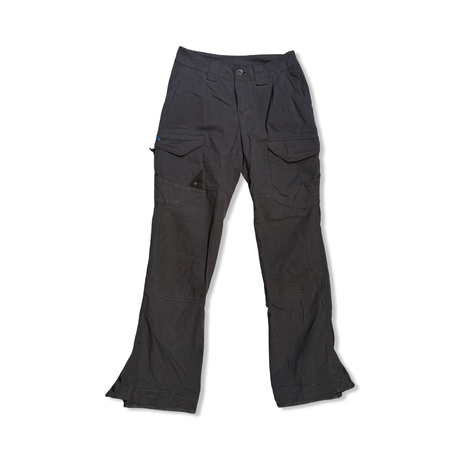 Grey Klättermusen women's hiking pants, front view against a white background.