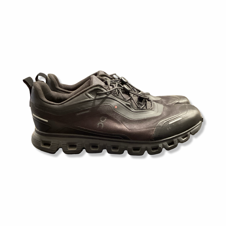 Black On Cloud men's running shoes, side view against a white background.