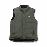Green Mountain Works women's down vest, front view against a white background.