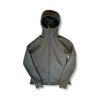 Grön Patagonia fleecehoodie för unisex med dragkedja och huva, fotograferad framifrån mot en vit bakgrund.