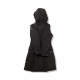 Back view of a black Canada Goose Black Label women's down jacket in size XS against a white background.