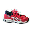 Pink Asics Gel-Beyond women's running shoes in size 37.5, side view against a white background.
