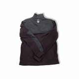 Back view of a black Sail Racing women's fleece cardigan against a white background.