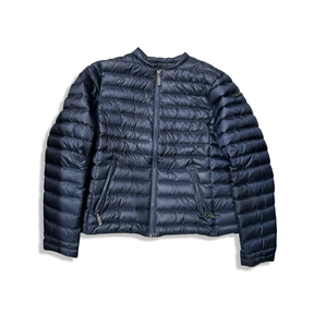 Blue Peak Performance women's down jacket, front view against a white background.