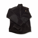 Black Fjällräven Vardag Pile men's fleece cardigan with zipper, front view against a white background.