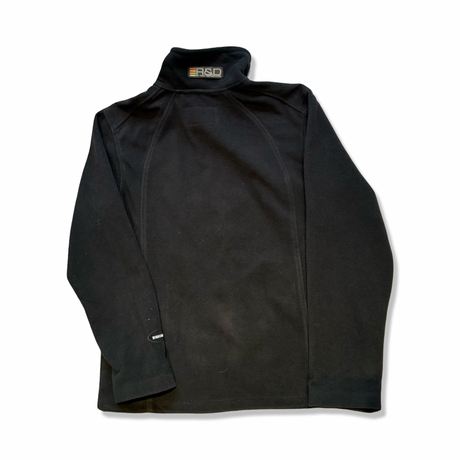 Svart Peak Performance windstopperjacka i fleece för herr bakifrån, med hög krage och R&D-logotyp.