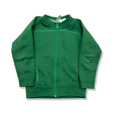 Green Houdini zippered fleece jacket, front view against a white background.