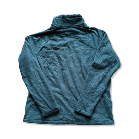 Green men's fleece cardigan from The North Face in size XL, photographed from the back against a white background.
