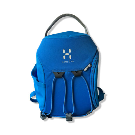 Blue Haglöfs Corker Small backpack, front view against a white background.