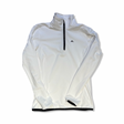 White J.Lindeberg women's half-zip fleece sweater, front view against a white background.