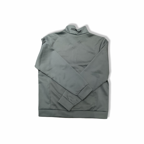Green Helly Hansen men's HP fleece jacket 2.0, back view against a white background.