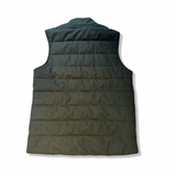 Green Chevalier men's down vest, back view against a white background.