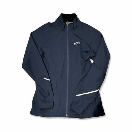 Blue Gore Wear windstopper jacket, front view against a white background.