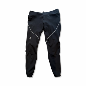 Black Odlo logic windproof women's training pants, front view against a white background.