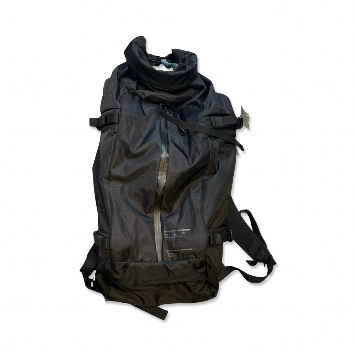 Black Douchebag Pro Backpack 32L unisex backpack, photographed from the front against a white background.