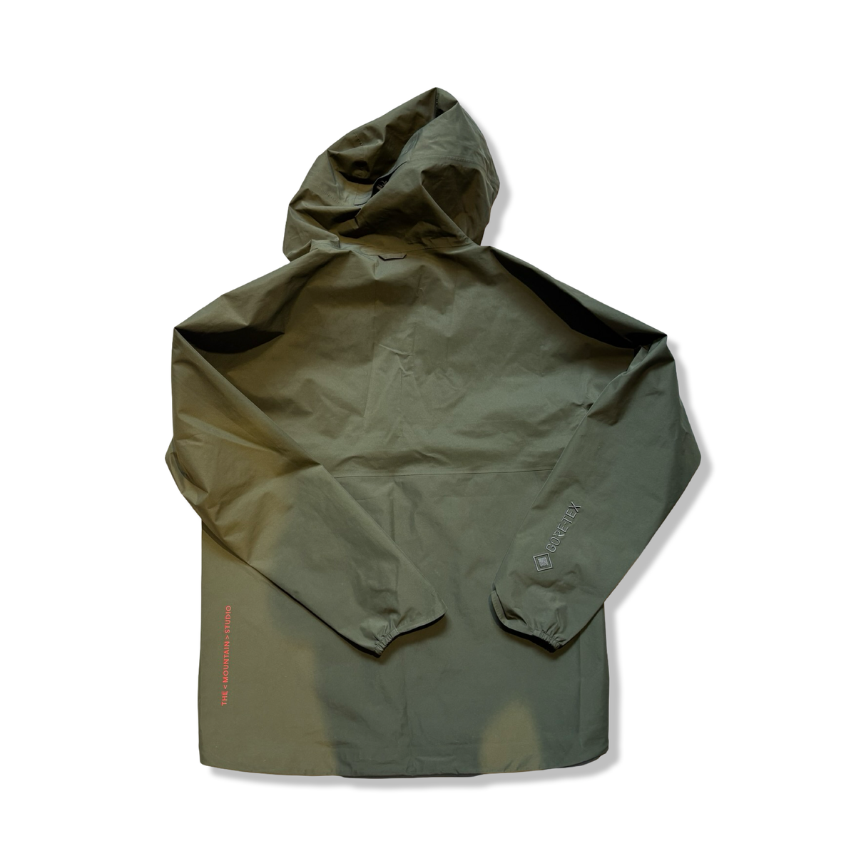 Green The Mountain Studio 2L Paclite men's shell jacket, back view against a white background.