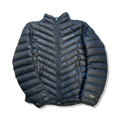 Black women's Peak Performance Frost Down jacket, front view against a white background.