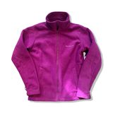 Pink Columbia women's fleece jacket with a zipper, front view against a white background.