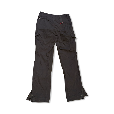 Grey Klättermusen women's Gere 3.0 hiking pants, back view against a white background.