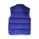 Back view of a purple Holzweiler men's vest, photographed flat against a white background.