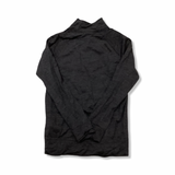 Back view of a grey Houdini women's base layer top against a white background.