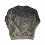 Grey Patagonia men's fleece pullover, back view against a white background.