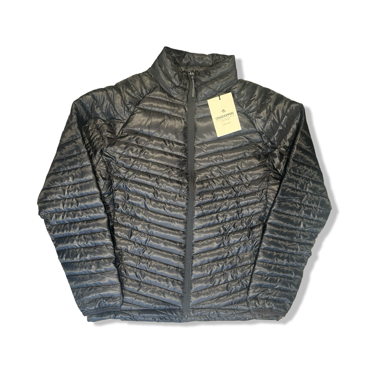Black Craghoppers Expert Expolite thermal jacket for unisex, photographed from the front against a white background.