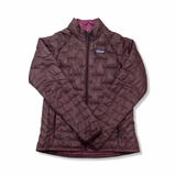 Purple Patagonia women's synthetic jacket, front view against a white background.