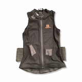 Black Salomon Junior Flexell junior's back protector in size M with a zipper, front view against a white background.