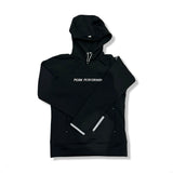 Black Peak Performance women's hoodie, front view against a white background.