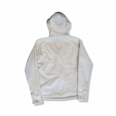Baksidan av en rosa Power Houdi hoodie för dam i storlek L, fotograferad mot vit bakgrund.