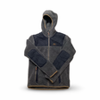 Grey Elevenate Glacier Pile Hood men's fleece cardigan with hood, front view against a white background.