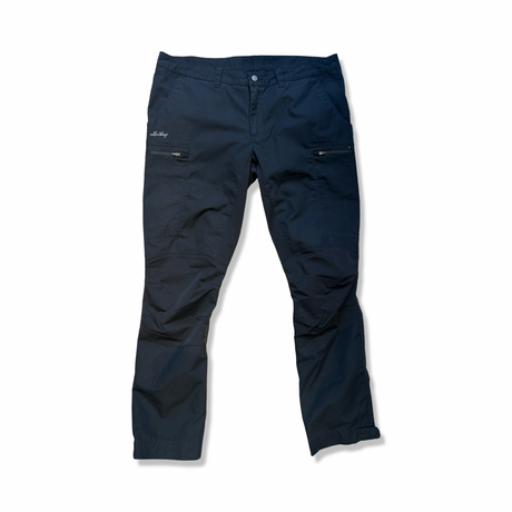 Black Lundhags Fulu Hike Stretch Hybrid women's hiking pants, front view against a white background.