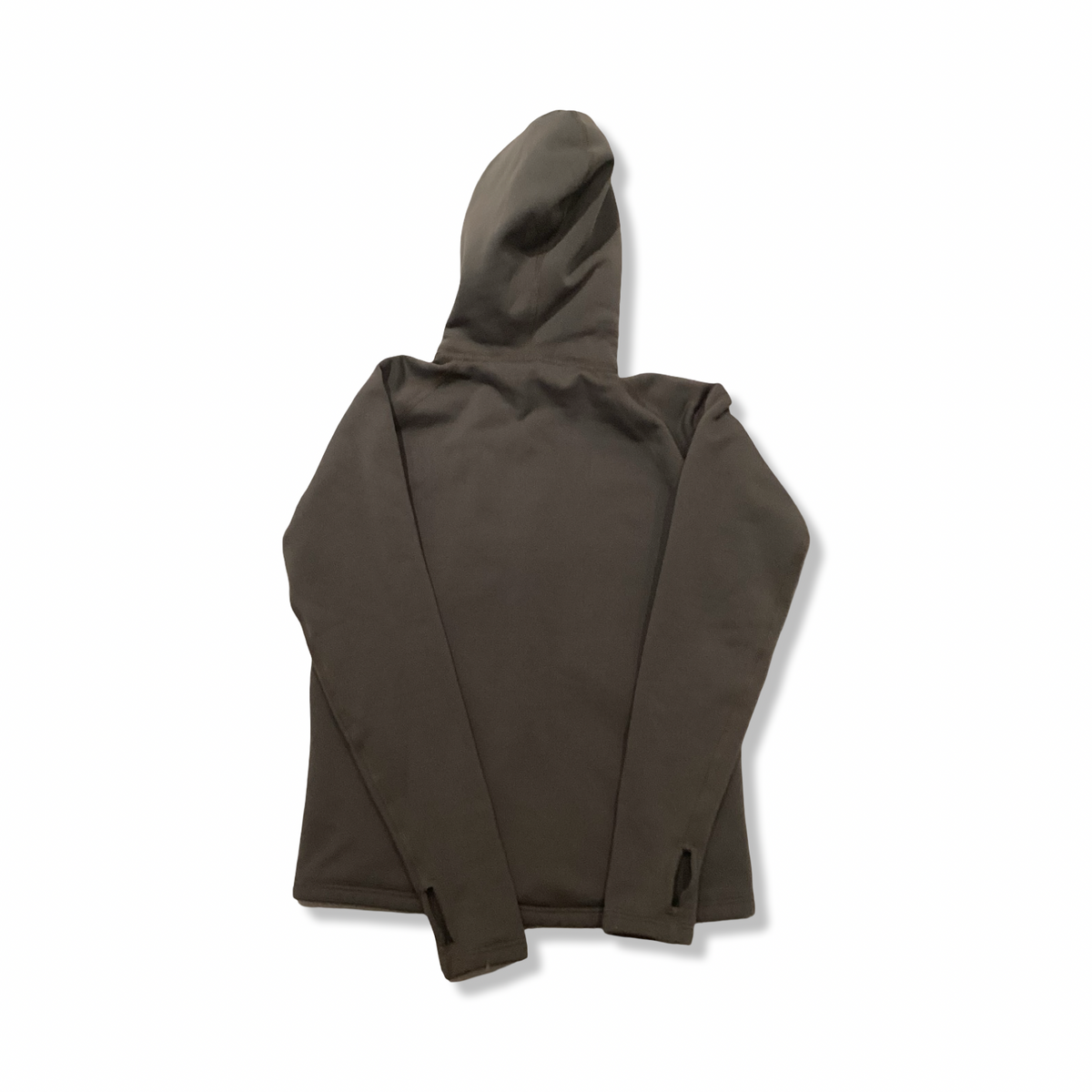 Back view of a green Houdini Power Houdi children's fleece cardigan against a white background.