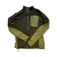 Dark green men's RAB Alpha Flash fleece jacket with a zipper, high collar, and a chest pocket.