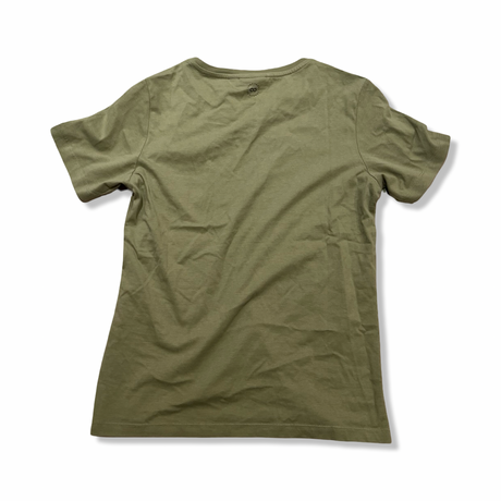 Back view of a green Lundhags women's Knak Tee T-shirt against a white background.