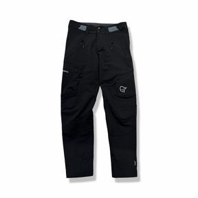Black Norröna women's hiking pants, front view against a white background.