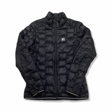 Black Elevenate women's down jacket, front view against a white background.