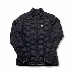 Black Elevenate women's down jacket, front view against a white background.