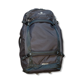 Grey Eagle Creek 70L backpack with durable design and adjustable straps, photographed from the front against a white background.