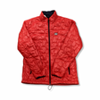 Red Helly Hansen men's synthetic jacket, front view against a white background.