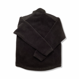 Back view of a black Fjällräven men's fleece cardigan against a white background.