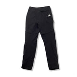 Back view of a pair of black The North Face women's base layer pants against a white background.